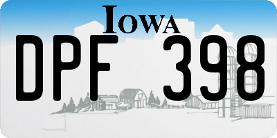 IA license plate DPF398