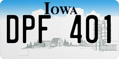 IA license plate DPF401