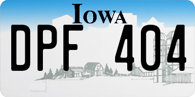 IA license plate DPF404