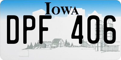 IA license plate DPF406