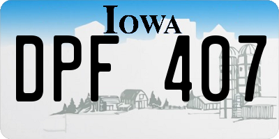 IA license plate DPF407