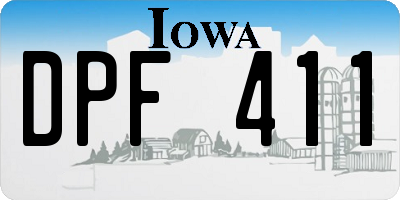 IA license plate DPF411