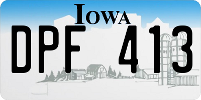 IA license plate DPF413