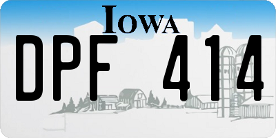 IA license plate DPF414