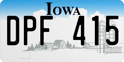 IA license plate DPF415