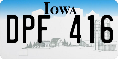 IA license plate DPF416