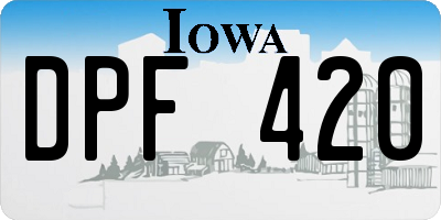 IA license plate DPF420