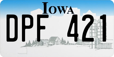 IA license plate DPF421