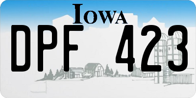 IA license plate DPF423