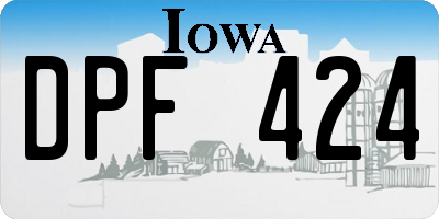 IA license plate DPF424