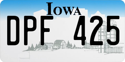 IA license plate DPF425