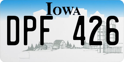 IA license plate DPF426