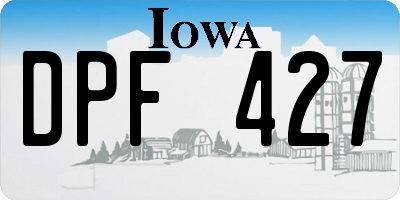 IA license plate DPF427