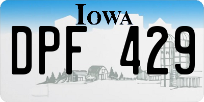IA license plate DPF429