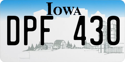 IA license plate DPF430