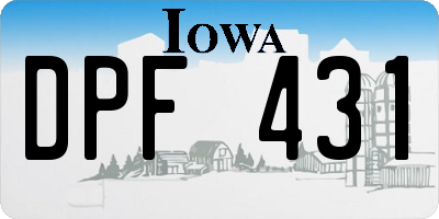 IA license plate DPF431