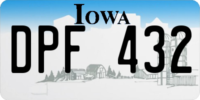IA license plate DPF432