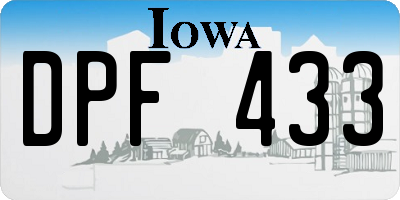 IA license plate DPF433