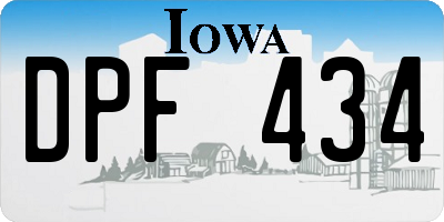 IA license plate DPF434