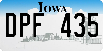 IA license plate DPF435