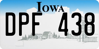 IA license plate DPF438