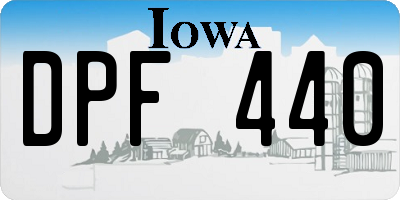 IA license plate DPF440