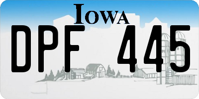 IA license plate DPF445