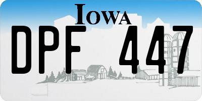 IA license plate DPF447