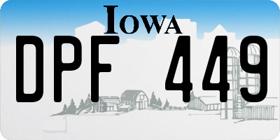IA license plate DPF449