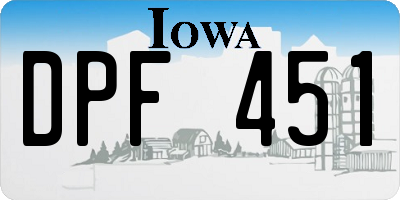 IA license plate DPF451