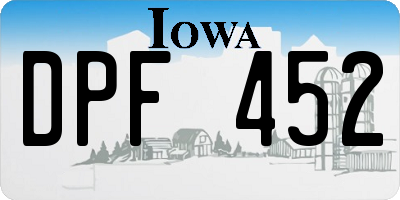 IA license plate DPF452