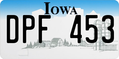 IA license plate DPF453