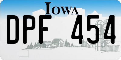 IA license plate DPF454