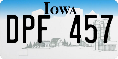 IA license plate DPF457