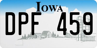 IA license plate DPF459