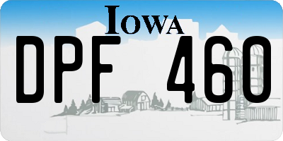 IA license plate DPF460