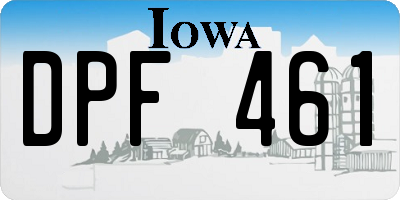 IA license plate DPF461