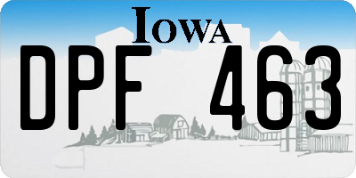 IA license plate DPF463