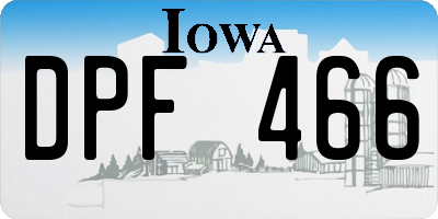 IA license plate DPF466