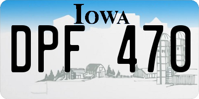 IA license plate DPF470