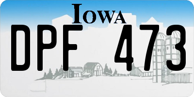IA license plate DPF473