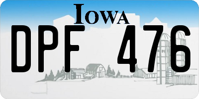 IA license plate DPF476
