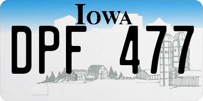 IA license plate DPF477
