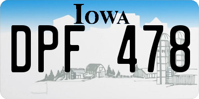 IA license plate DPF478