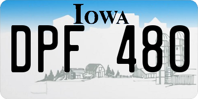 IA license plate DPF480