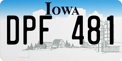 IA license plate DPF481