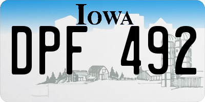 IA license plate DPF492