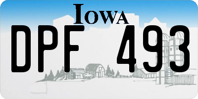 IA license plate DPF493