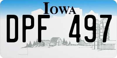 IA license plate DPF497