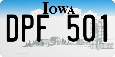 IA license plate DPF501